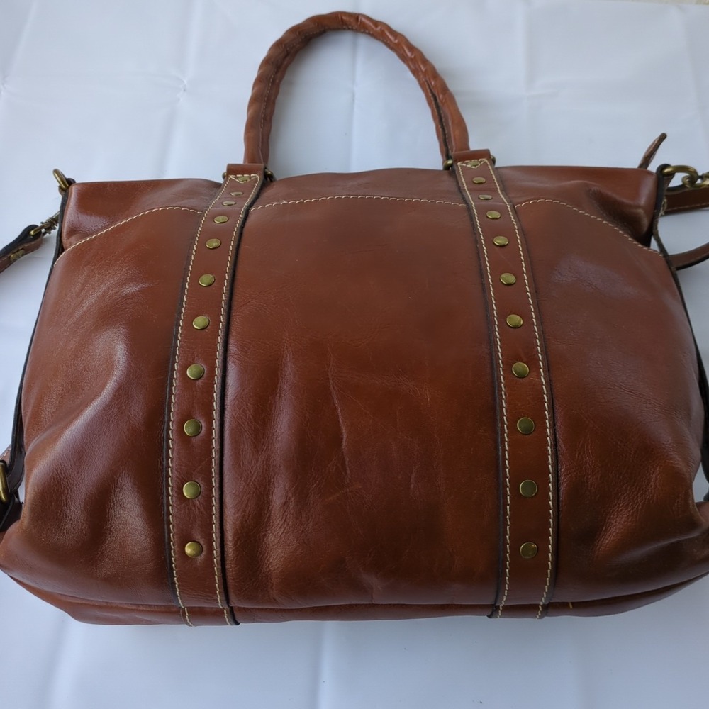 Large Carducci Brown Leather Tote Patricia Nash - Picture 8 of 15